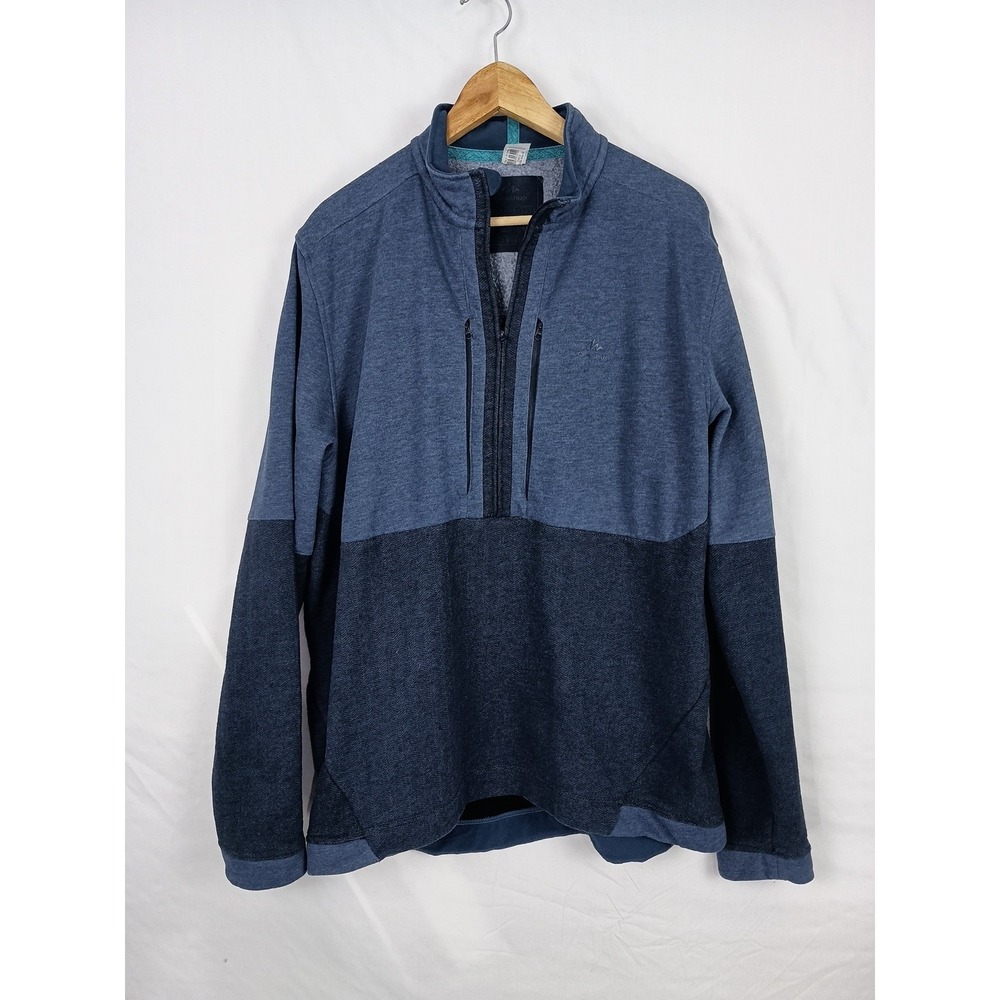 Quechua Decathlon Long Sleeve 1/4 Zip Pullover Size XXL Blue Smart Pockets